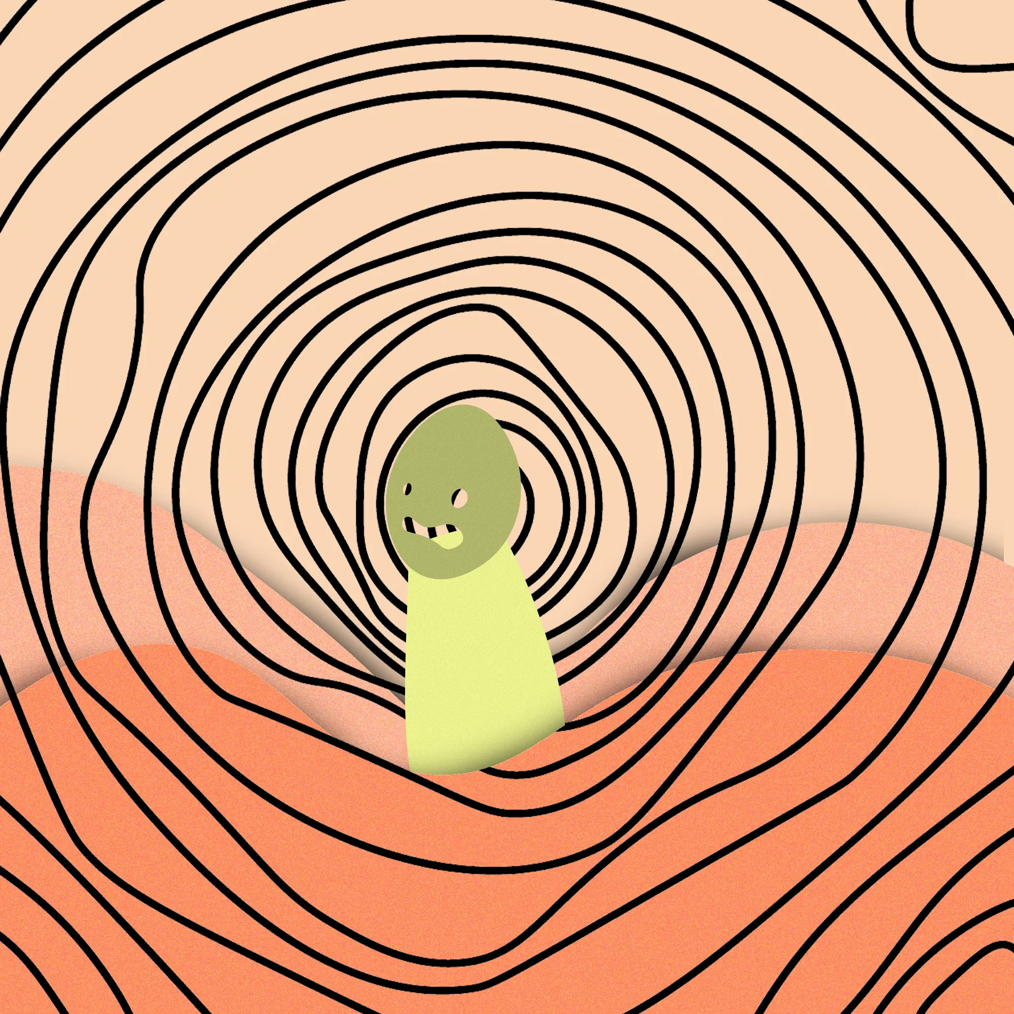 An illustration of an anxious child